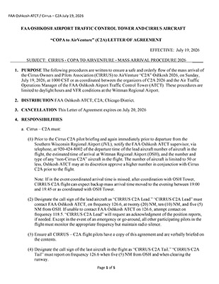 FAA Letter of Agreement preview