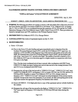 FAA Letter of Agreement preview